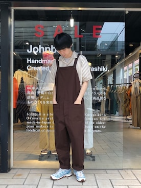 「Johnbull（ジョンブル）のアイテム（サロペット/オーバーオール）」を使った、shogoさん（メンズ・176cm）の夏コーディネート