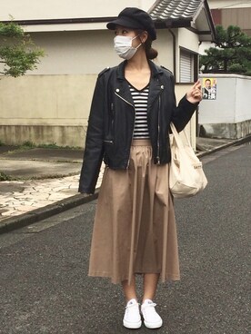 「CONVERSE（コンバース）のconverse（コンバース） ALL STAR OX（オールスターOX）（スニーカー）」を使った、makotoさん（レディース・165cm）の秋コーディネート