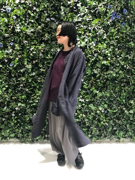 「羽織り」｜「アイテム（スリッポン）」を使った、katanoさん（レディース・151cm）の春コーディネート