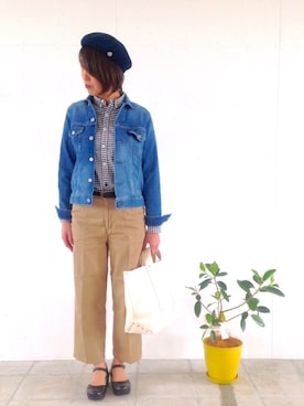 「MASTER&Co（マスターアンドコー）のアイテム（トートバッグ）」を使った、D_MALL児島さん（レディース・165cm）の春コーディネート