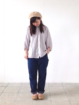 「ドミンゴ」｜「アイテム（帽子）」を使った、D_MALL児島さん（レディース・153cm）の春コーディネート