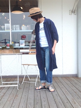 「ドミンゴ」｜「アイテム（シャツワンピース）」を使った、D_MALL児島さん（レディース・165cm）の春コーディネート