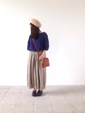 「ドミンゴ」｜「アイテム（帽子）」を使った、D_MALL児島さん（レディース・153cm）の春コーディネート