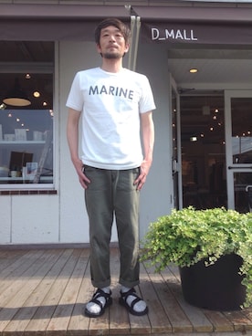 「Chaco（チャコ）のアイテム」を使った、D_MALL児島さん（メンズ・172cm）の夏コーディネート