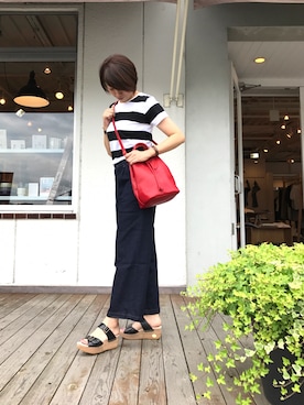 「dansko（ダンスコ）のアイテム（サンダル）」を使った、D_MALL児島さん（レディース・165cm）の夏コーディネート