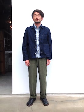 「OMNIGOD（オムニゴッド）のアイテム（デニムジャケット）」を使った、D_MALL児島さん（メンズ・172cm）の夏コーディネート