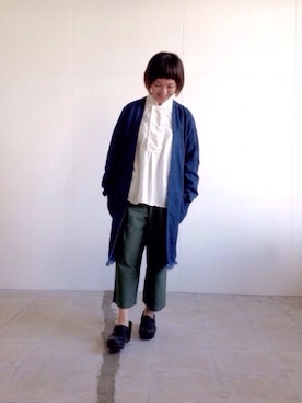 「D.M.G.（ドミンゴ）のアイテム（その他アウター）」を使った、D_MALL児島さん（レディース・159cm）の秋コーディネート