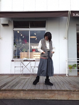「ドミンゴ」｜「アイテム（ブーツ）」を使った、D_MALL児島さん（レディース・165cm）の冬コーディネート