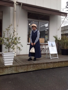 「ドミンゴ」｜「アイテム（オールインワン・サロペット）」を使った、D_MALL児島さん（レディース・153cm）の春コーディネート