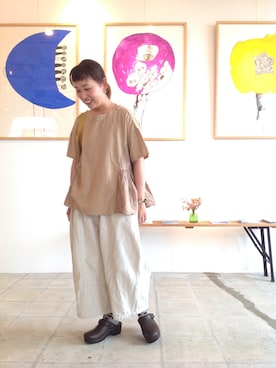 「Brocante（ブロカント）のアイテム」を使った、D_MALL児島さん（レディース・153cm）の夏コーディネート