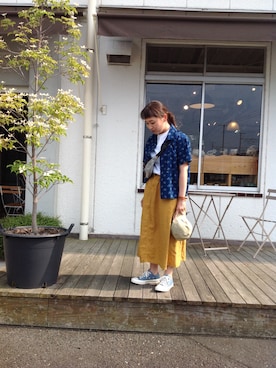 「アクティブ」｜「アイテム（キャップ）」を使った、D_MALL児島さん（レディース・153cm）の夏コーディネート