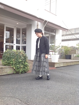 「ドミンゴ」｜「アイテム（ノーカラージャケット）」を使った、D_MALL児島さん（レディース・154cm）の秋コーディネート