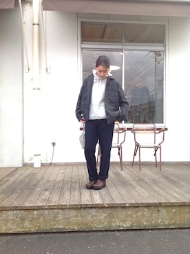 「ドミンゴ」｜「アイテム（カバーオール）」を使った、D_MALL児島さん（レディース・163cm）の冬コーディネート
