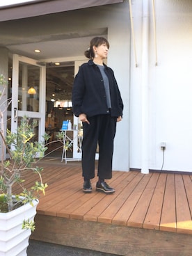 「ドミンゴ」｜「アイテム（その他アウター）」を使った、D_MALL児島さん（レディース・165cm）の秋コーディネート