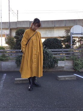 「Brocante（ブロカント）のアイテム」を使った、D_MALL児島さん（レディース・163cm）の冬コーディネート