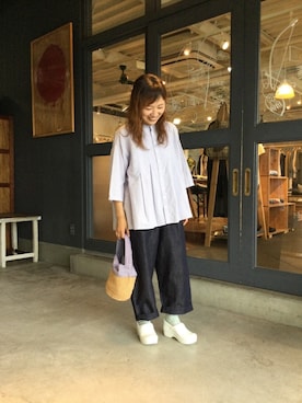 「French Bull（フレンチブル）のアイテム」を使った、D_MALL児島さん（レディース・154cm）の夏コーディネート