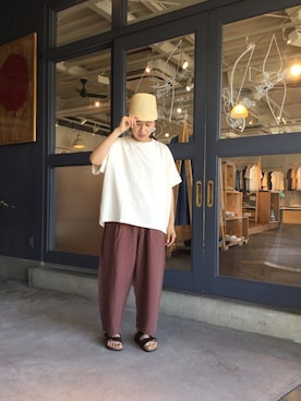 「ドミンゴ」｜「アイテム（帽子）」を使った、D_MALL児島さん（レディース・154cm）の夏コーディネート