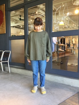 「Brocante（ブロカント）のアイテム」を使った、D_MALL児島さん（レディース・154cm）の秋コーディネート