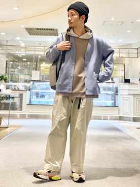 「アイテム（パーカー、ブラウン系）」を使った、horiguchiさん（メンズ・172cm）の冬コーディネート