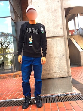 「NEW ERA（ニューエラ）のニューエラ×プレイボーイ 9TWENTY キャップ ストラップバック ラビットヘッド ホワイト NEW ERA（キャップ、ホワイト系）」を使った、きのちゃんさん（メンズ・175cm）の春コーディネート