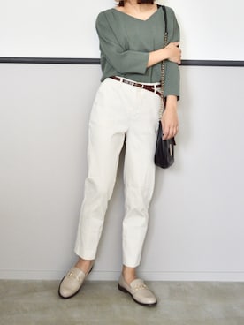 「JELLY BEANS（ジェリービーンズ）の【レイン対応】金具ビットレインローファー(309-7237)JELLY BEANS(ジェリービーンズ)（レインシューズ）」を使った、Yuka さん（レディース・152cm）の夏コーディネート