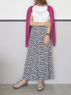 Yuka さんの「ハナクルミボタンＡラインスカート　828989」を使ったコーディネート