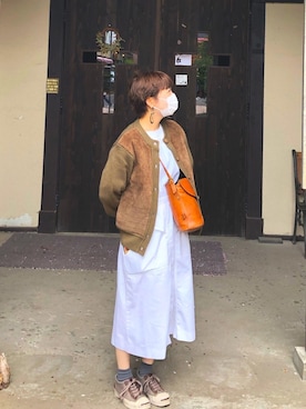 「チャックテイラー」｜「アイテム（ワンピース/ドレス）」を使った、しらすさん（レディース・150cm）の春コーディネート