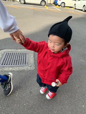「quoti use fith（クゥオティ　ユース　フィス）のアイテム（マウンテンパーカー）」を使った、otoさん（キッズ・80cm）の秋コーディネート