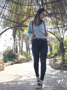 「travel」｜「アイテム（スリッポン）」を使った、maizi米子王月さん（レディース・168cm）の秋コーディネート
