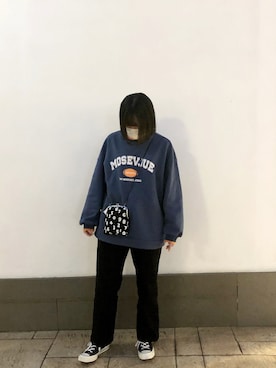 「スエット」｜「アイテム（チノパンツ）」を使った、りぃちゃんさん（レディース・155cm）の秋コーディネート