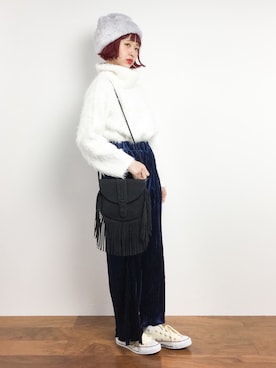 「Another Edition（アナザーエディション）のアイテム（帽子）」を使った、チョコビさん（レディース・154cm）の冬コーディネート
