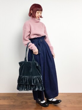 「chambre de charme（シャンブルドゥシャーム）のアイテム（パンツ）」を使った、チョコビさん（レディース・154cm）の冬コーディネート