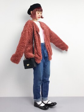 「ちょこびおすすめ」｜「アイテム（ブルゾン）」を使った、チョコビさん（レディース・154cm）の冬コーディネート