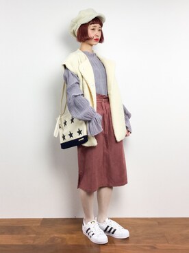 「ちょこびおすすめ」｜「アイテム（その他アウター）」を使った、チョコビさん（レディース・154cm）の冬コーディネート