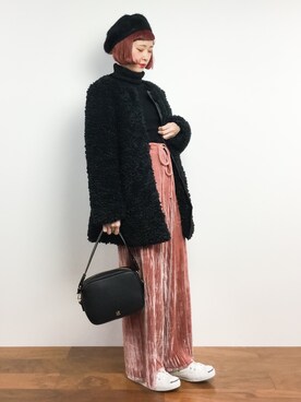 「ちょこびおすすめ」｜「アイテム（その他アウター）」を使った、チョコビさん（レディース・154cm）の冬コーディネート