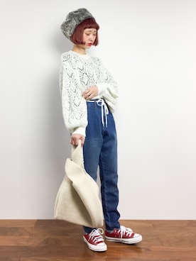 「バルーンスリーブ」｜チョコビさん（レディース・154cm）の冬コーディネート