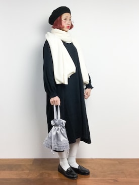 「ちょこびおすすめ」｜「アイテム（ハンチング/ベレー帽）」を使った、チョコビさん（レディース・154cm）の冬コーディネート