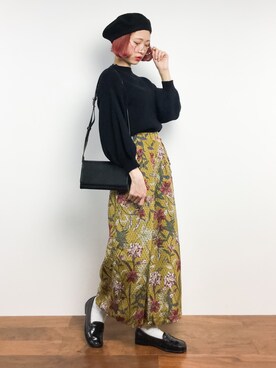 「ちょこびおすすめ」｜「アイテム（ハンチング/ベレー帽）」を使った、チョコビさん（レディース・154cm）の冬コーディネート
