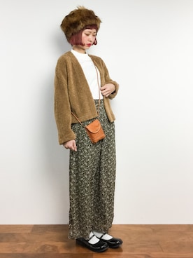 「ちょこびおすすめ」｜「アイテム（その他アウター）」を使った、チョコビさん（レディース・154cm）の冬コーディネート