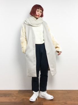 「DOUBLE NAME（ダブルネーム）のアイテム（その他アウター）」を使った、チョコビさん（レディース・154cm）の冬コーディネート