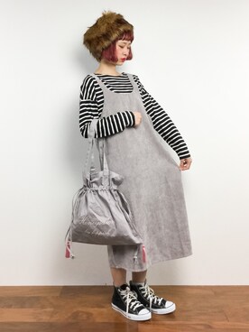 「SLOBE IENA（スローブイエナ）のアイテム（キャップ）」を使った、チョコビさん（レディース・154cm）の冬コーディネート