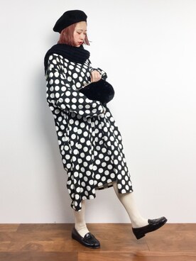 「LAPUIS（ラピュイ）のアイテム（バッグ）」を使った、チョコビさん（レディース・154cm）の冬コーディネート