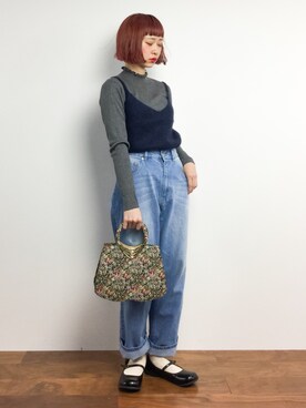 「SLOBE IENA（スローブイエナ）のアイテム（キャミソール）」を使った、チョコビさん（レディース・154cm）の冬コーディネート
