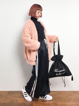 「Honey Salon（ハニーサロン）のアイテム（バッグ）」を使った、チョコビさん（レディース・154cm）の冬コーディネート