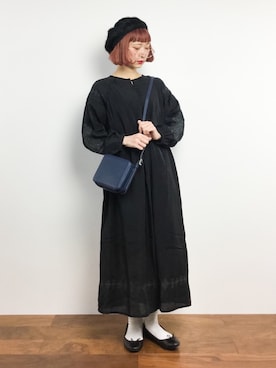 「PLAIN CLOTHING（プレーンクロージング）のアイテム（ハンチング/ベレー帽）」を使った、チョコビさん（レディース・154cm）の冬コーディネート