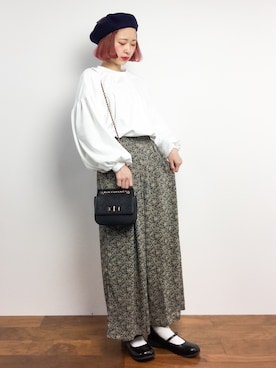 「ちょこびおすすめ」｜「アイテム（ハンチング/ベレー帽）」を使った、チョコビさん（レディース・154cm）の冬コーディネート