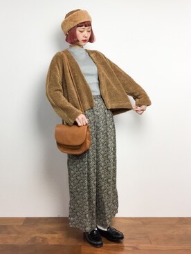 「Burner（バーナー）のアイテム（帽子）」を使った、チョコビさん（レディース・154cm）の冬コーディネート