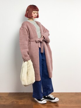 「SLY（スライ）のアイテム（その他アウター）」を使った、チョコビさん（レディース・154cm）の冬コーディネート