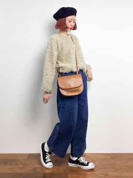 「chapter world（チャプターワールド）のアイテム（帽子）」を使った、チョコビさん（レディース・154cm）の冬コーディネート