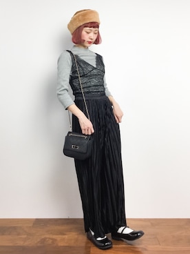 「Burner（バーナー）のアイテム（帽子）」を使った、チョコビさん（レディース・154cm）の冬コーディネート